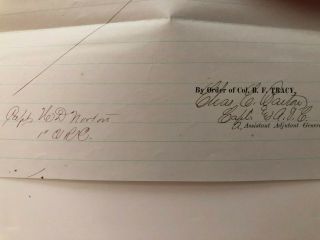 1864 Civil War Special Order Leave of Absence Grant to Capt.  Norton 3