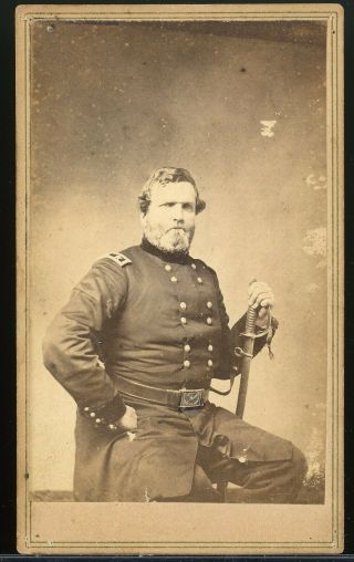 Cdv Photograph Civil War Major General George Henry Thomas At Point Lookout Tn