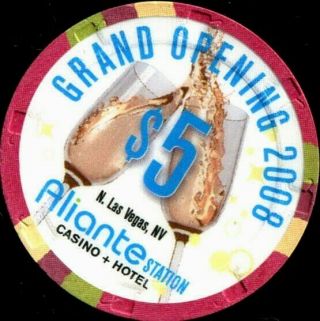 $5 Las Vegas Aliante Station Grand Opening Casino Chip - Near