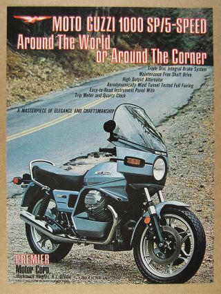 1979 Moto Guzzi 1000 Sp 1000sp Motorcycle Photo Vintage Print Ad