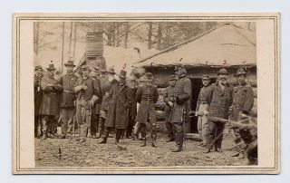 Alex Gardner : Major General George G Meade & Staff Full Id Civil War 1860s Cdv