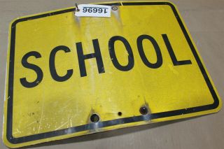 Authentic School Road Sign Real Street Vintage Retired Highway Sign