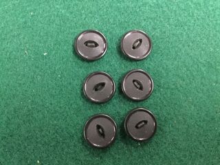 Set Of 6 Civil War Era Hard Rubber Buttons,  Sew Thru " Goodyear 