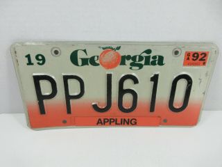 Peach State Georgia Appling County Auto Car Tag License Plate Garage Decor