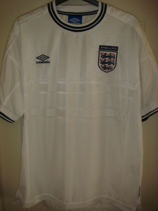 England Vintage Home 2000 Umbro Football Shirt - 1999/2001 - Xxl 2xl - X78