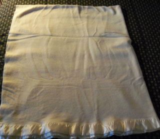 Vintage Merino Wool Blanket John Atkinson & Sons England 70 X 84 White