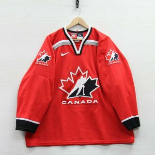 Vintage Team Canada Nike Hockey Jersey Size Xl Red Stitched