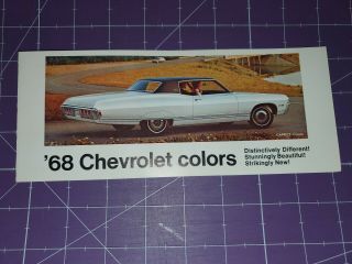 1968 Chevrolet Paint Color Chip Brochure