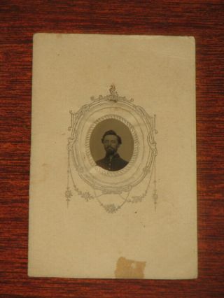 1861 - 1865 Civil War Tintype Cdv - Young Soldier W/ High Collar