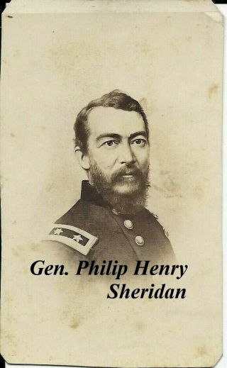 Photo Cdv Civil War General Philip Henry Sheridan 1860 