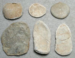 6 Flattened Civil War Relic Poker Chip Bullets From Central Virginia