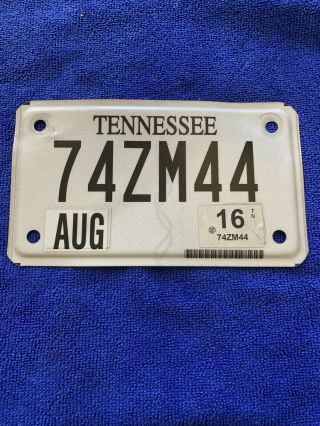 Tennessee Motorcycle License Plate 2016 Tag