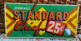 Vintage Jennings Slot Machine Sign Standard Chief 25c