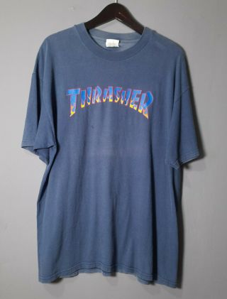 Vintage 90s Thrasher Skateboards T - Shirt Hook Ups Bitch Birdhouse Zorlac Size Xl