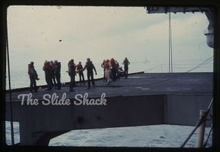 Us Navy Uss Kitty Hawk Unrep Tonkin Gulf Vietnam War 1968 35mm Slide