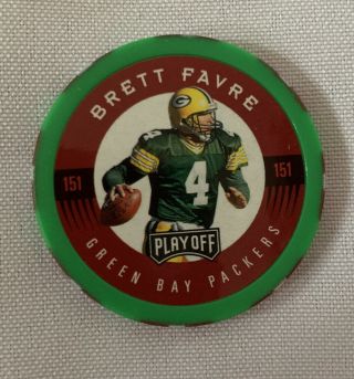 1997 Nfl Green Bay Packers Brett Favre 4 Playoff Collectible Casino Poker Chip
