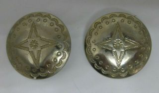 Vtg 2 Piece Sterling Silver Native American Buttons Approx 1 1/8 " D 6.  9 Grms Nos