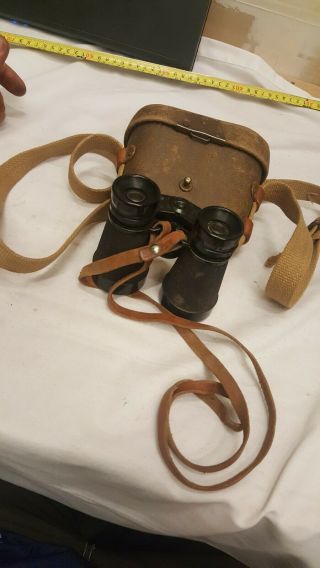 Vintage Binoculars In Case 4x10 60 70 Military? Unbranded