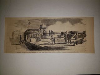 Fort Moultrie Civil War Fort Sumter Battery Major Robert Anderson 1861 Woodcut
