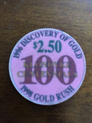 2.  50 Chip from the Diamond Tooth Gerties Casino Dawson City Yukon Canada Gold 2