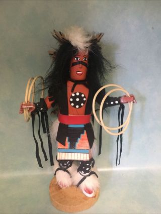 Vintage Native American Hoop Dancer Wooden Kachina Doll Signed