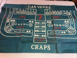 Old/vintage Las Vegas Black Jack & Craps 2 - Sided Casino Felt Layout 2’x3’