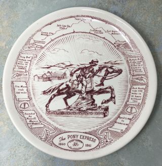 Vintage Pony Express Collector Plate Cowboy Horse Western Nifco