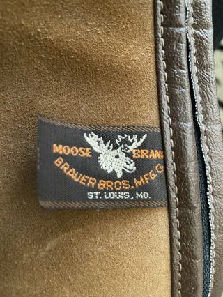 Vintage Brauer Brothers Moose Brand 42” Rifle Shotgun Case Soft Suede Leather 2