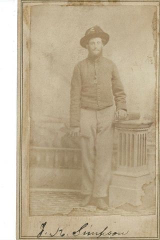 Cdv Civil War Soldier Joseph K Simpson 12th Illinois Cavalry Dow