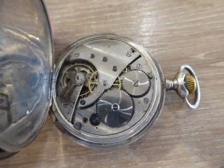Rare Tavannes Antique Niello Silver Gents Pocket Watch