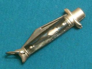 Vintage Imperial Usa Mini Fishtail Bowtie Gents Pocket Watch Fob Knife Knives Vg