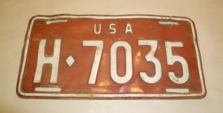 Vintage Usa Government License Plate