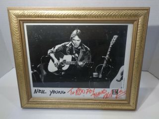 Vintage 1992 Neil Young Reprise Records Promo Photo Autographed Signed
