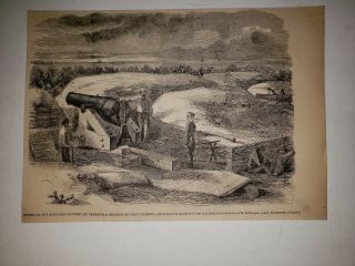 Fort Pickens Pensacola Florida Civil War Sand Bag Battery 1861 Hw Sketch Print