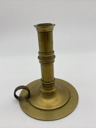 Antique Civil War Era Brass Candle Holder W/ Mechanism Candlestick Heavy
