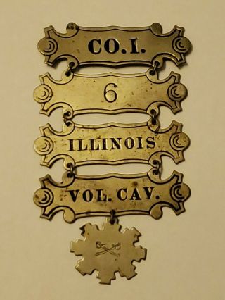 Civil War Ladder Badge Illinois Volunteers 6th Regiment Company I Cavalry Perry