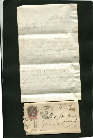Nov 16 1864 Cw Letter Ira Brown 188th Nysv To Wife Ida Camp Of The 188th 4 Pages