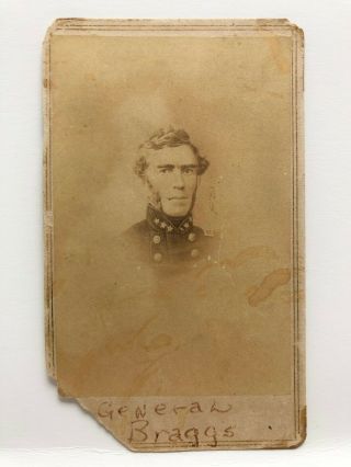 Civil War Era Cdv Confederate General Braxton Bragg Csa