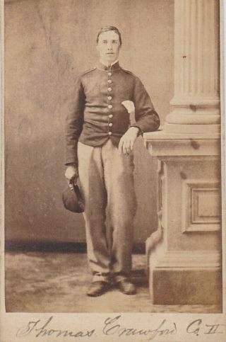 Civil War Cdv Soldier I.  D.  Thomas Crawford 22nd York Infantry Kia