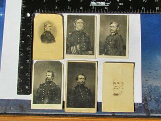 Group Of Civil War Officer Engraving Cdv Photographs