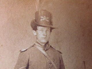 Civil War Ohio Cavalry soldier in full uniform & sword cdv 2