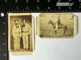 rare Civil War Colorado Territory US Cavalry soldiers in unusual uniforms cdv ' s 6