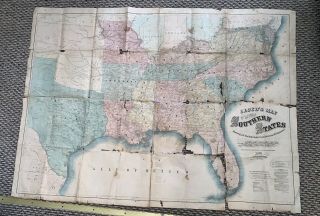 1861 Civil War Lloyds Map Of Rhe Southern States