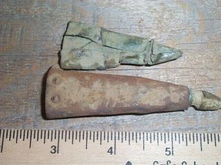 Dug Civil War Soldiers Camp Relic Brass Bayonet Scabbard Tips