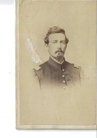 Cdv Civil War Soldier Major Wheelock Merriam 12th Illinois Infantry