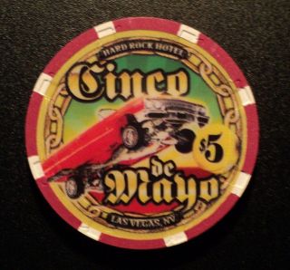 Hard Rock Las Vegas $5 Cinco De Mayo 2002 Casino Chip.  Auct 2206