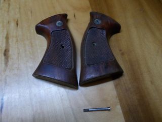 Vintage Smith & Wesson S&w N Frame Wood Target Grips