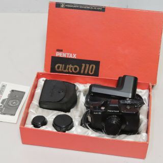 Asahi Pentax Auto 110 Vintage Slr Camera Flash X 2,  Case,  Lenses X 3boxed - 254