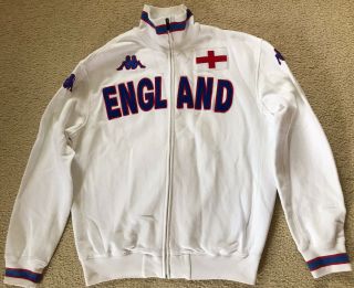 017 Vintage Kappa England Soccer Track Jacket Mens Size X Large Xl Vgc