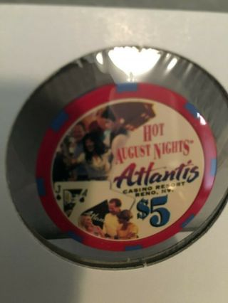 2000 Hot August Nights Reno,  Nv.  $5 Chip Atlantis Casino Ltd.  Ed.  1,  000